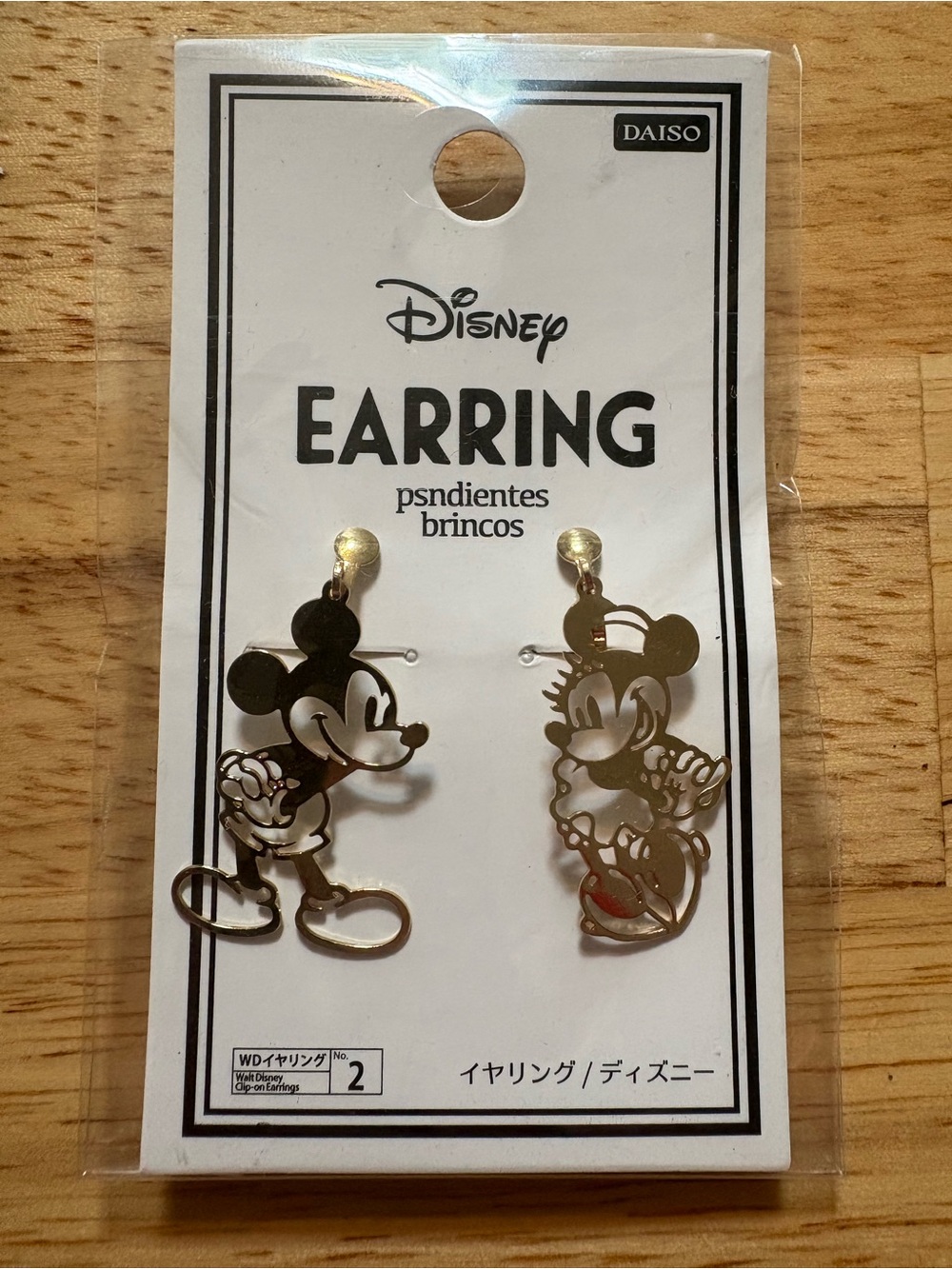 Disney Mickey & Minnie Dangle clip on earrings. Rose gold color
